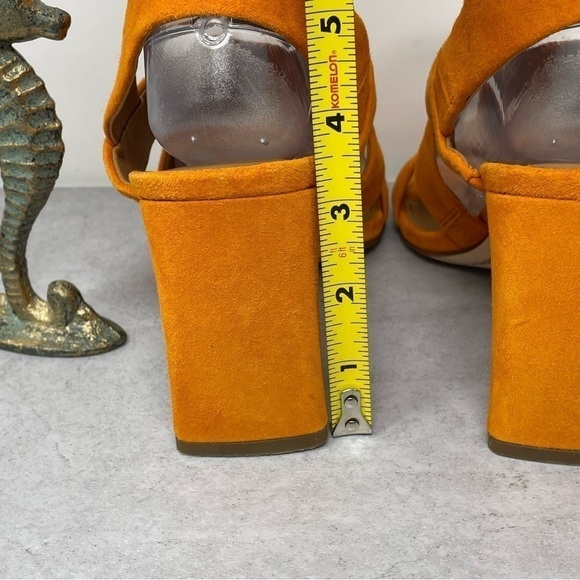 FRANCO SARTO Cider Suede Strappy Open Toe Ankle Strap Block Heel Sandals 7.5 - Picture 5 of 12